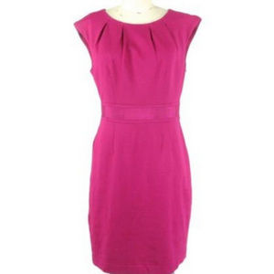 TRINA TURK Fuchsia Pleated Sheath Dress